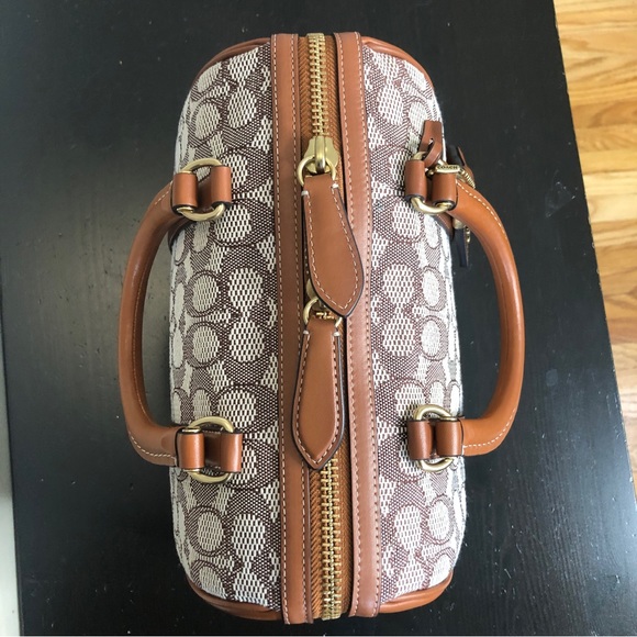 COACH Ruby Satchel 25 Signature Jacquard in Burnished Amber $700 - Picture 8 of 16